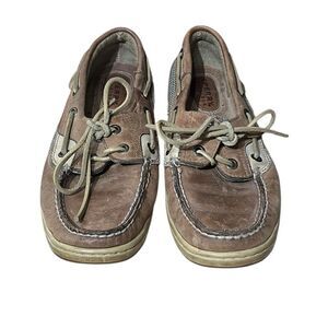 Sperry Women’s Tan Leather Boat Shoes, Size 7